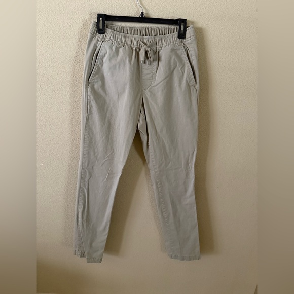 GAP Beige Elastic Waist Straight Leg Khaki Trousers - Picture 1 of 5